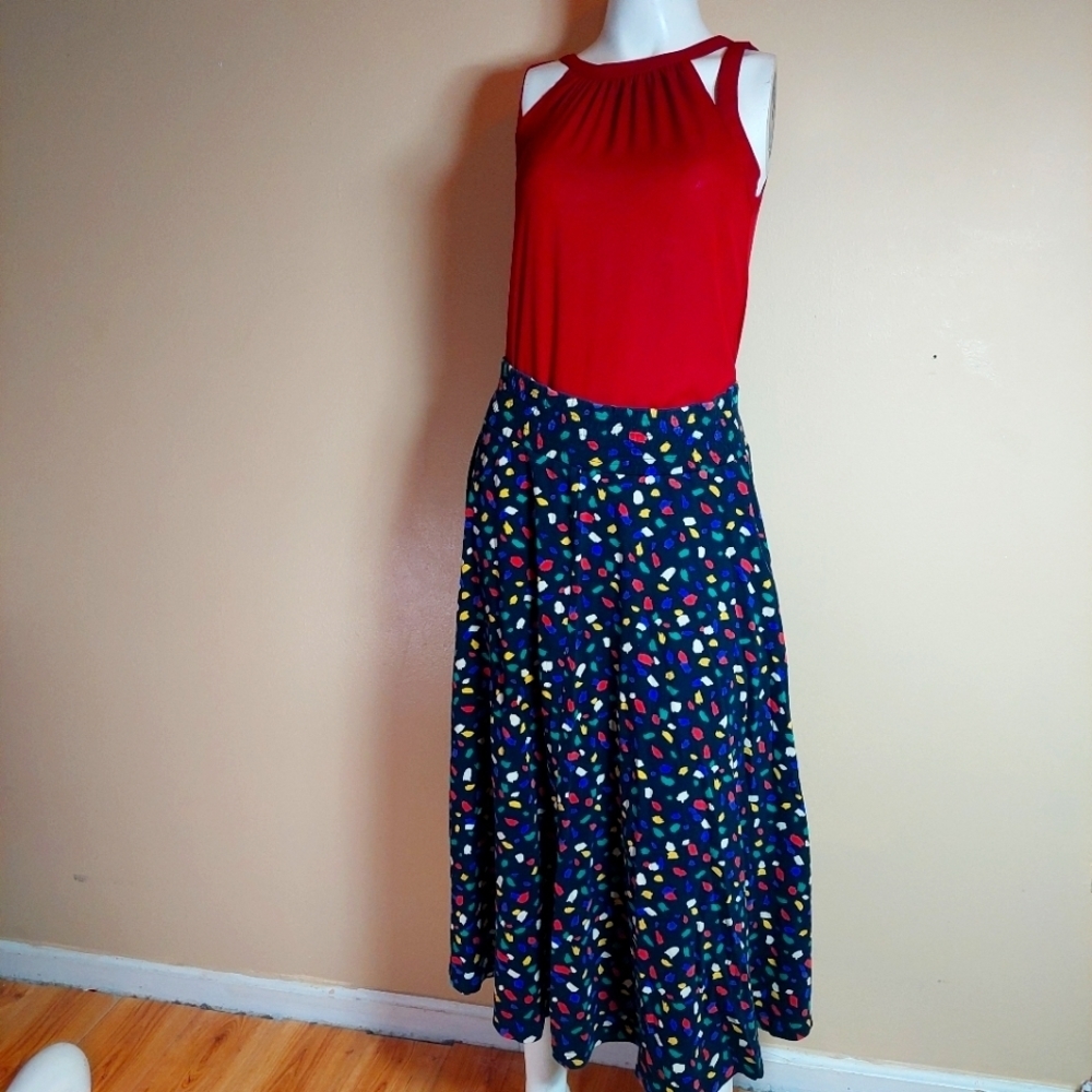 VTG John Bull Confetti Black Skirt Size Medium